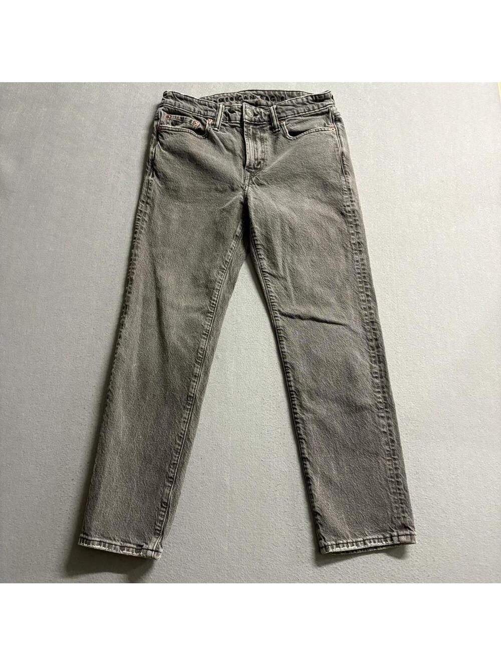American Eagle Real Good Jeans Womens 30x30 Gray High Rise Straight Leg Denim